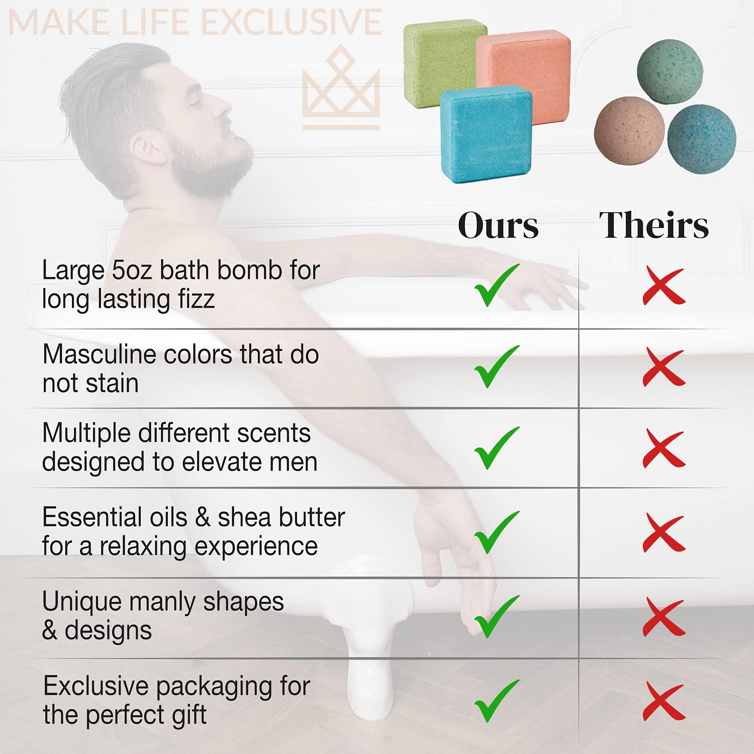 MAKE LIFE EXCLUSIVE masculine scent collection for stress relief and relaxation.