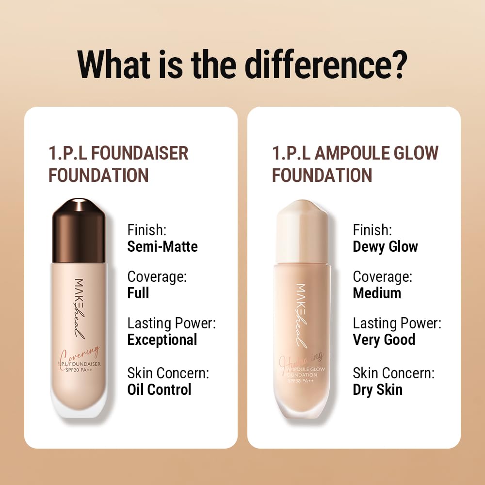 Packaging shot highlighting compact 28g size of Makeheal foundation.