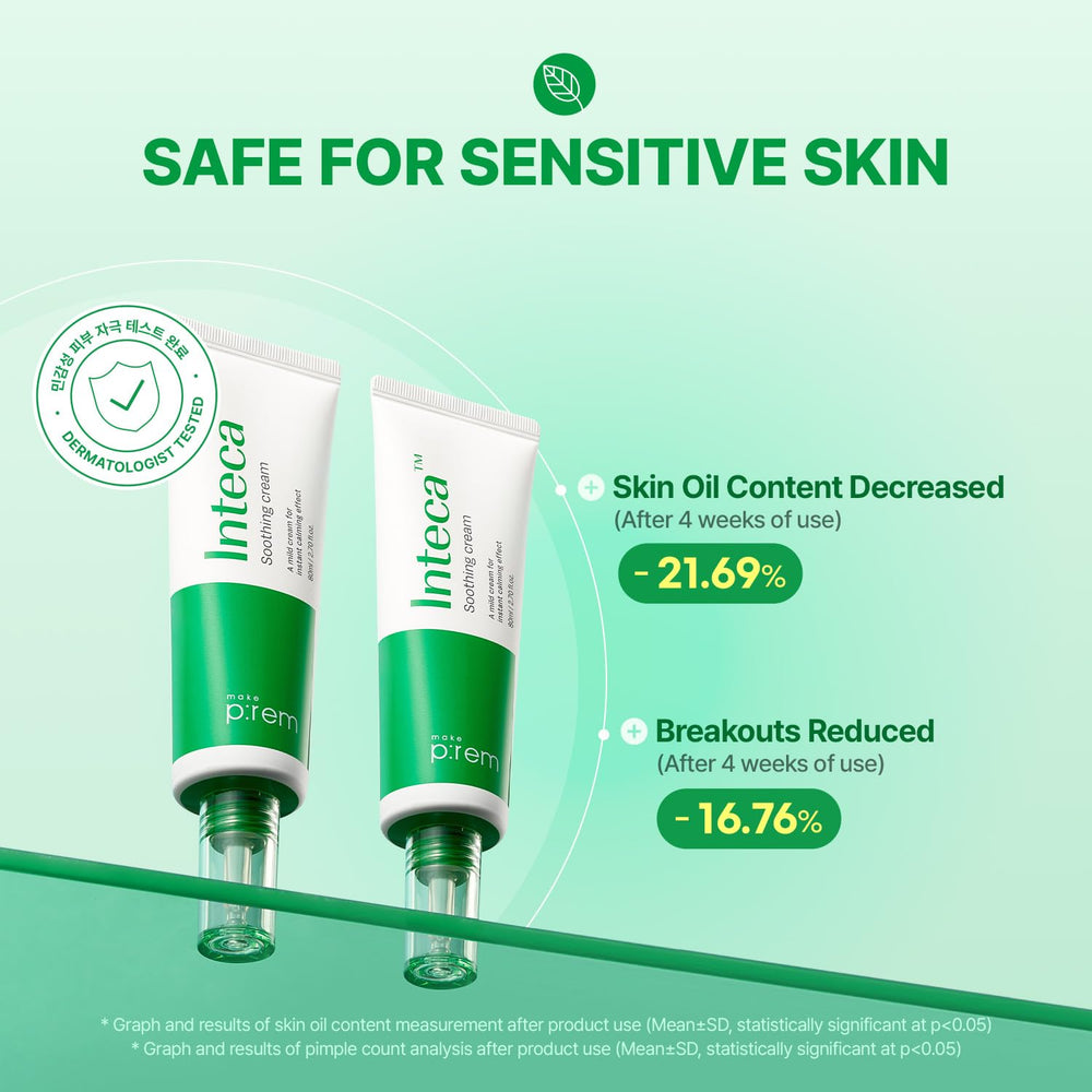 MAKEP-REM INTECA soothing cream beside skincare routine for calm, hydrated skin