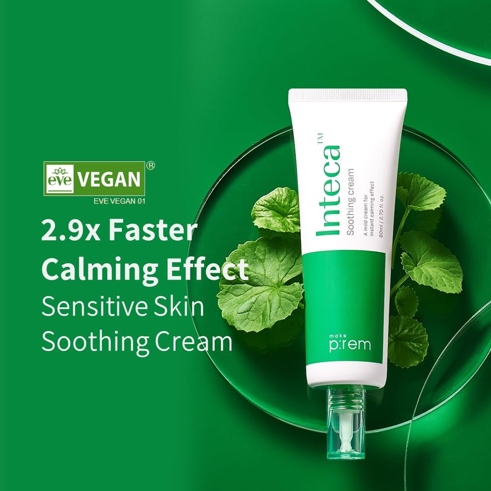 MAKEP-REM INTECA soothing cream texture closeup showing quick absorption
