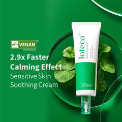 MAKEP-REM INTECA soothing cream texture closeup showing quick absorption