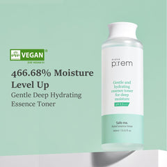 Close-up of the dispenser on MakeP-REM Safe Me Relief Essence Toner showing smooth flow.
