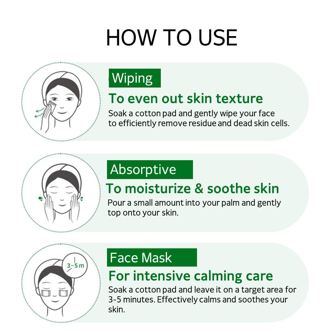Application moment on the face with Safe Me Relief Essence Toner for balanced skin.