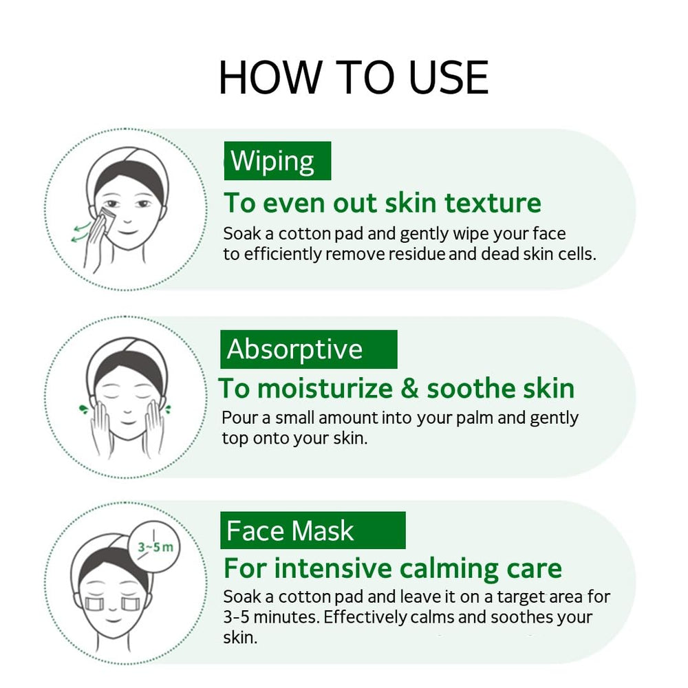 Application moment on the face with Safe Me Relief Essence Toner for balanced skin.