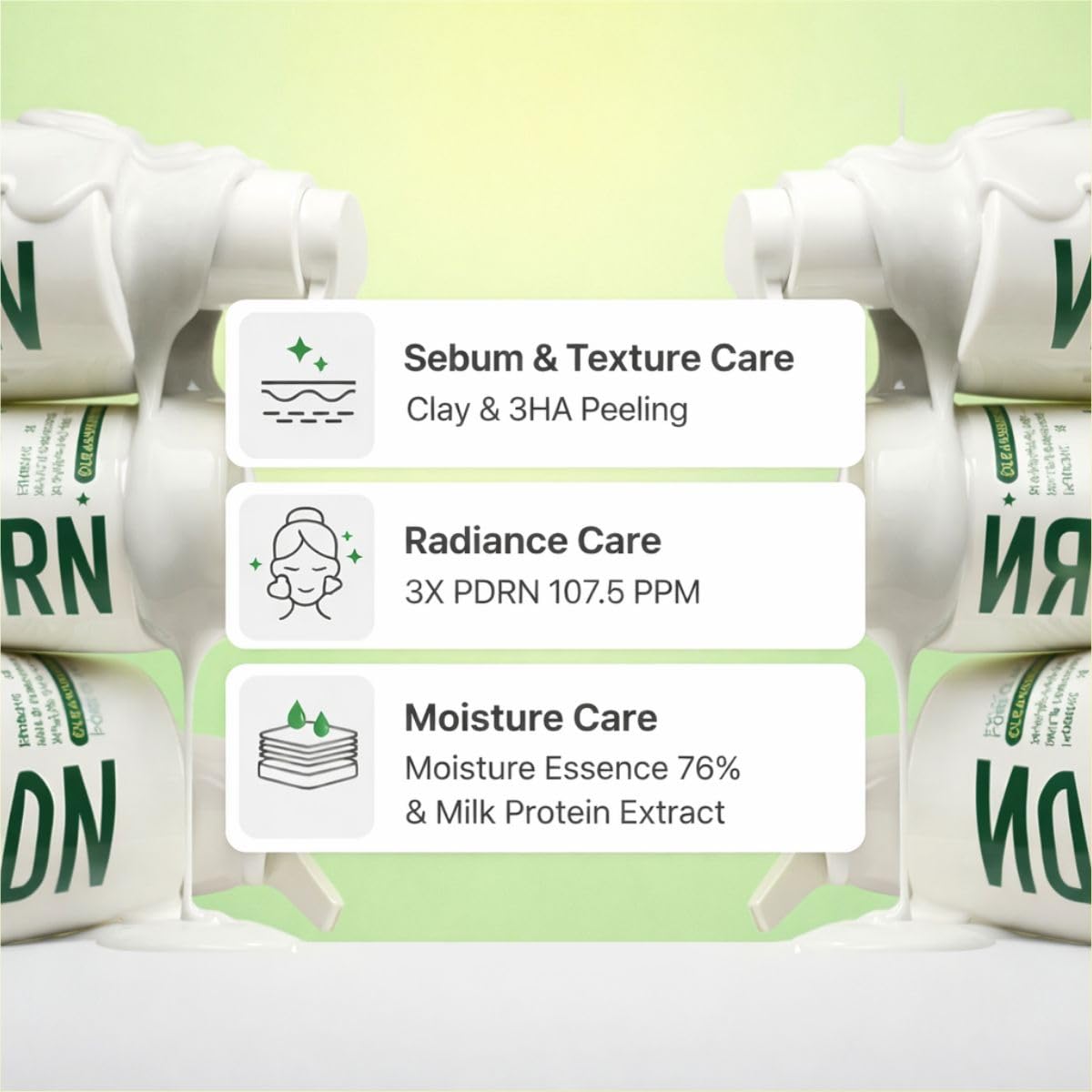 Pores detail with MAKE P:REM PDRN Pore Clay Cleansing Milk showing refinement