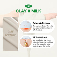 Texture view of micro-fine clay in MAKE P:REM PDRN Pore Clay Cleansing Milk
