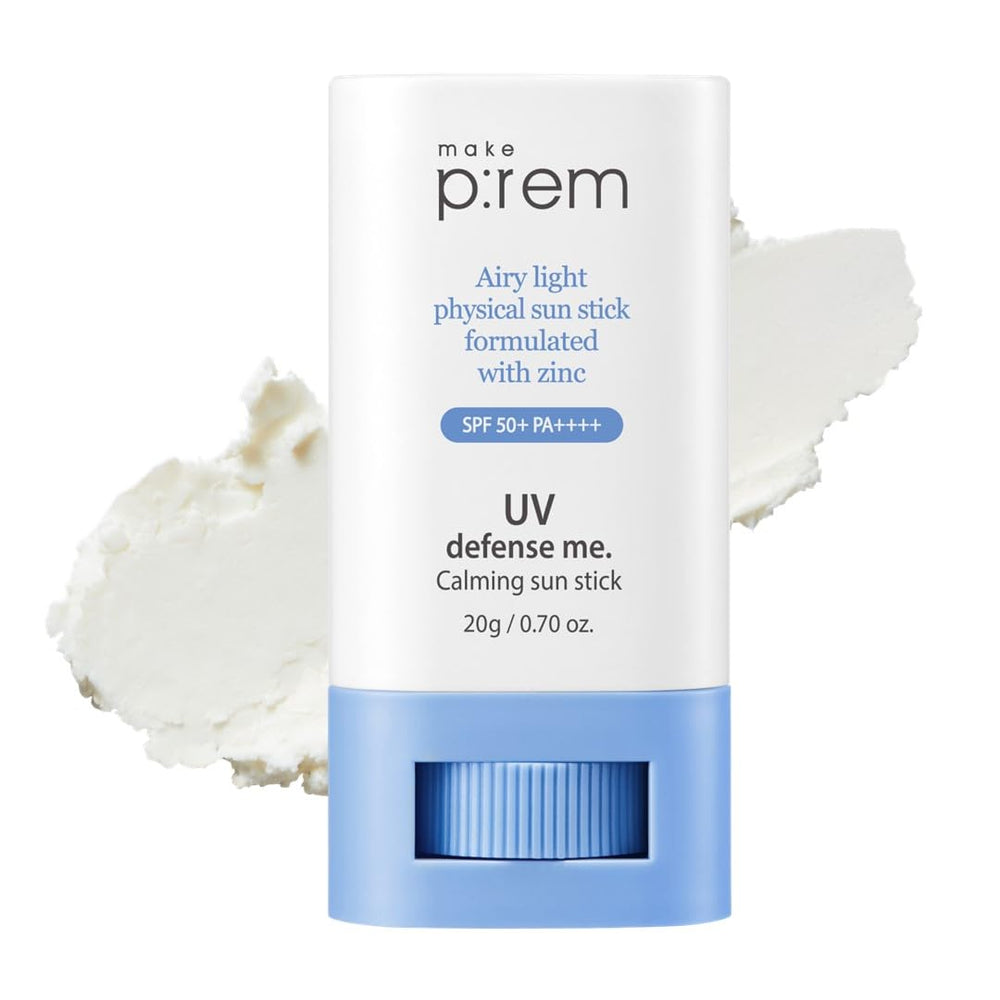 MAKEP:REM Makeprem UV defense me sun stick front view with daily SPF 50 protection for sensitive skin