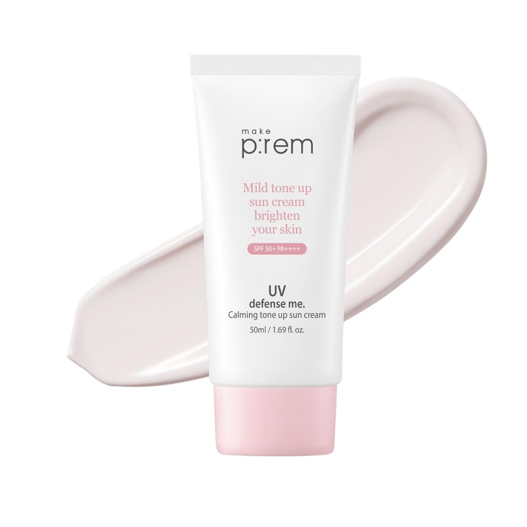 MAKE P:REM UV Defense Me sunscreen tube with a lightweight, protective finish.