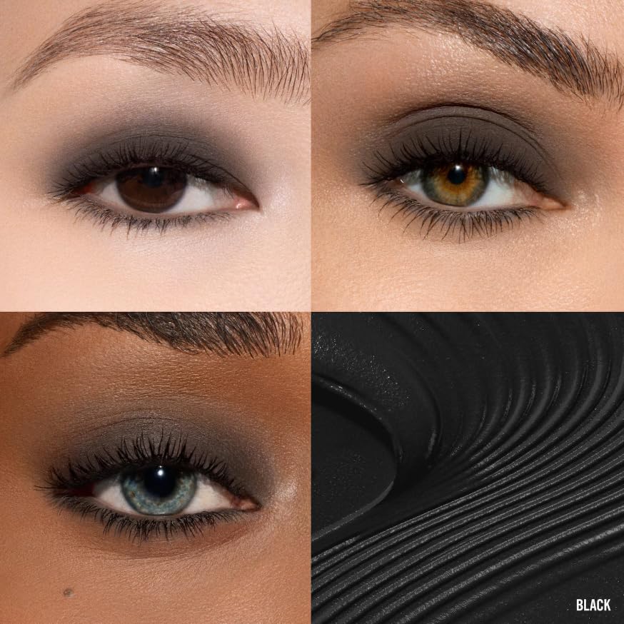 Makeup By Mario Master Mattes Black-application shows long-wear color with smooth, blendable texture.
