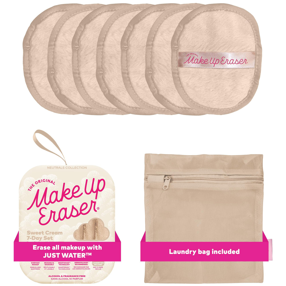 MakeUp Eraser 7-day set packaging presents seven cloths for easy at-home makeup removal.
