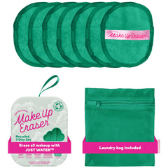 MakeUp Eraser 7-Day Set packshot shows reusable cloths replacing disposable wipes for makeup removal