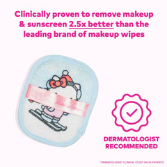 MakeUp Eraser seven-day set demonstrates water-only removal in action.