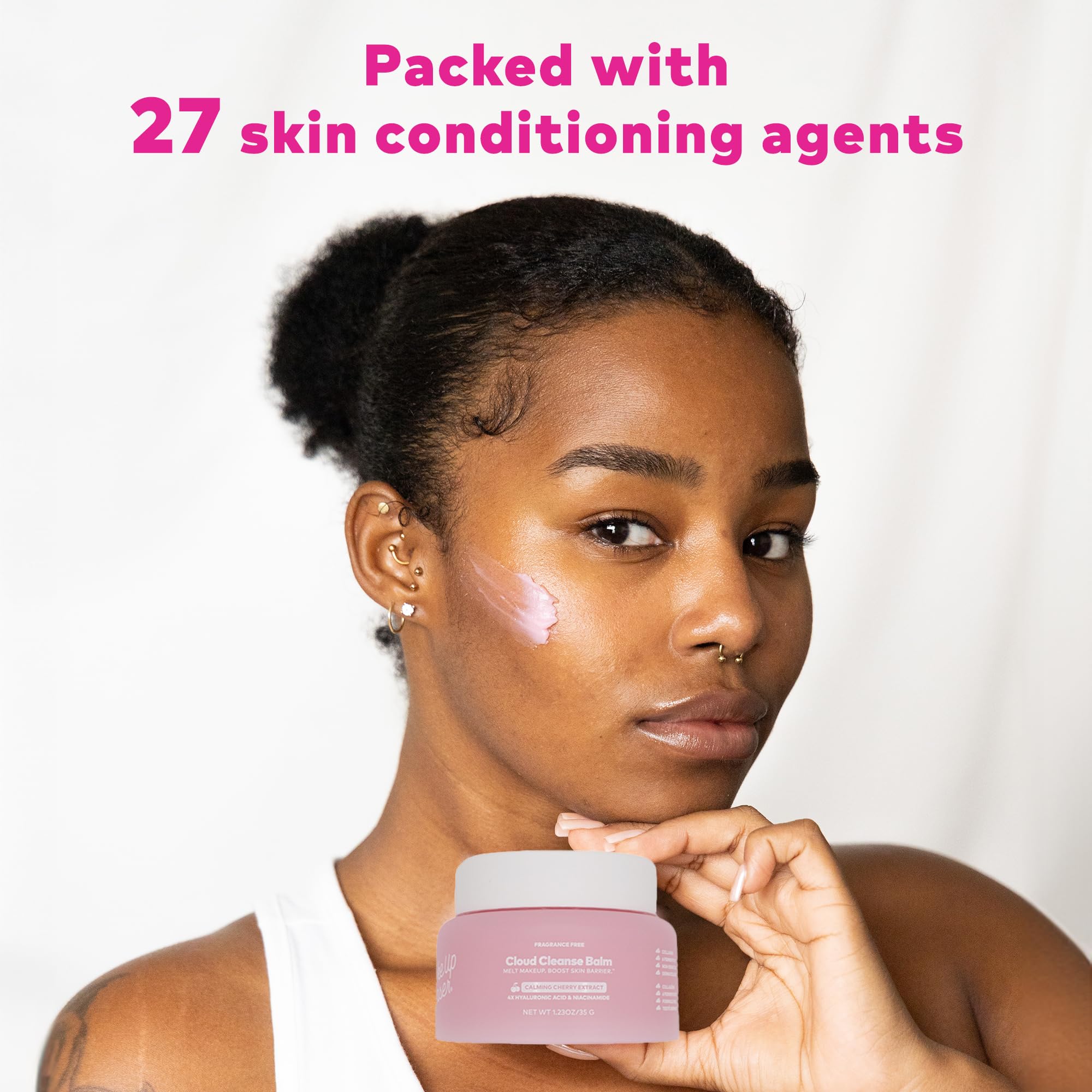 MakeUp Eraser Cloud Cleanse Balm after-use look shows refreshed, hydrated complexion