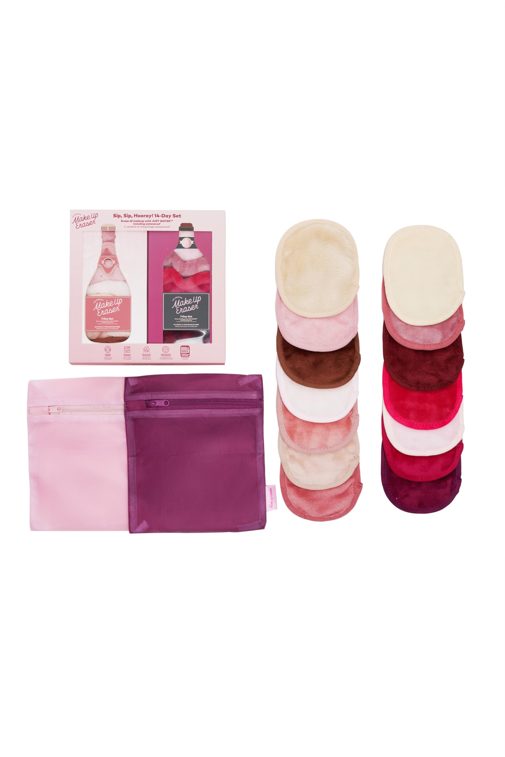 MakeUp Eraser dual-sided cloth in use for makeup removal and gentle exfoliation