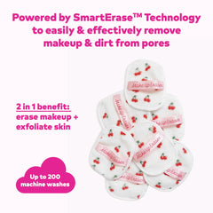 MakeUp Eraser Cherry Crush close-up with waterproof mascara removal in action