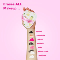 MakeUp Eraser dual-sided use for erasing makeup and exfoliating skin.