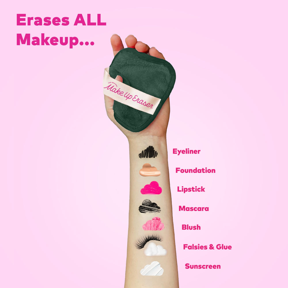 MakeUp Eraser exfoliation side provides gentle skin smoothing.
