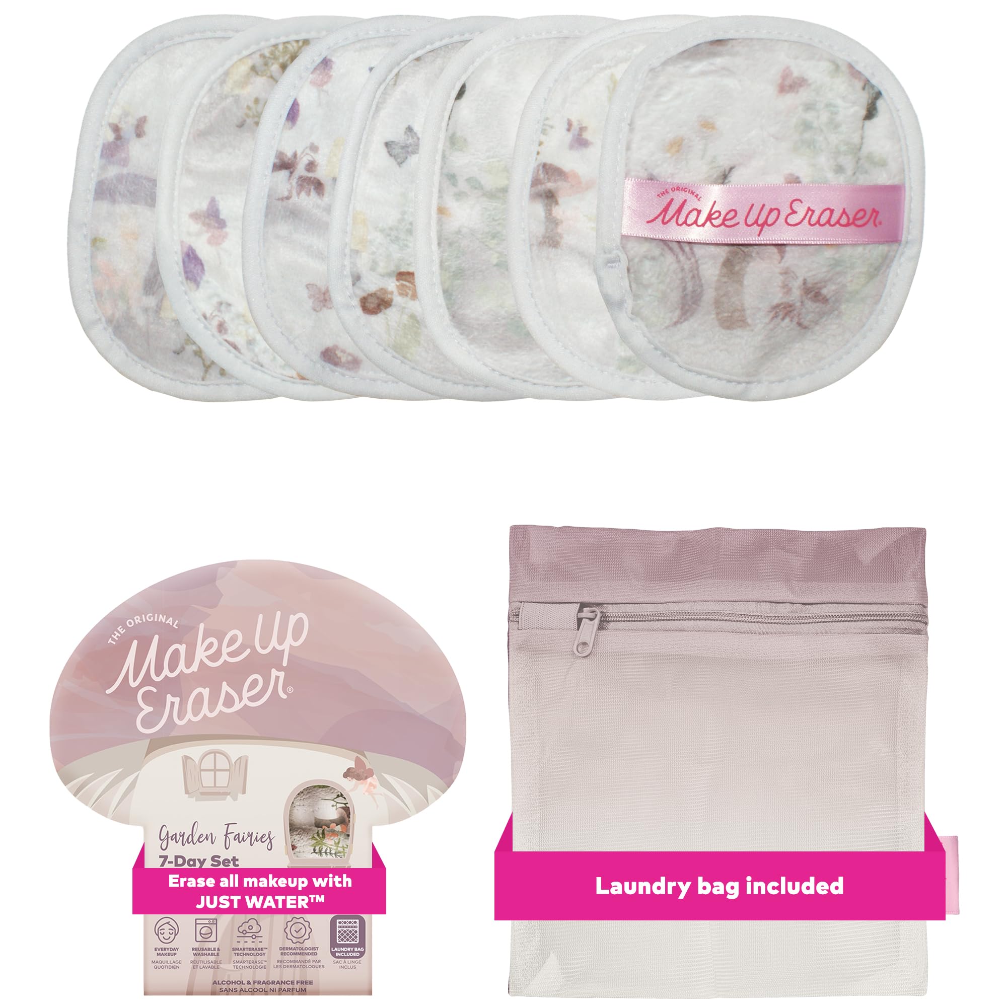 MakeUp Eraser Garden Fairies 7-Day Set for water-based makeup removal
