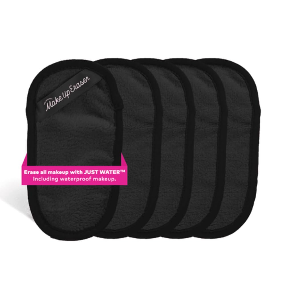 MakeUp Eraser Mini Pro 5-pack chic black front view for reusable makeup removal