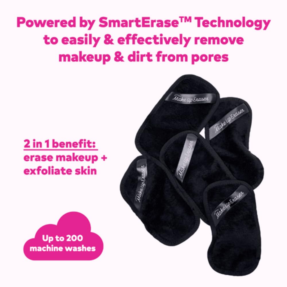 MakeUp Eraser Mini Pro 5-pack two-in-one exfoliate side for skin smoothness