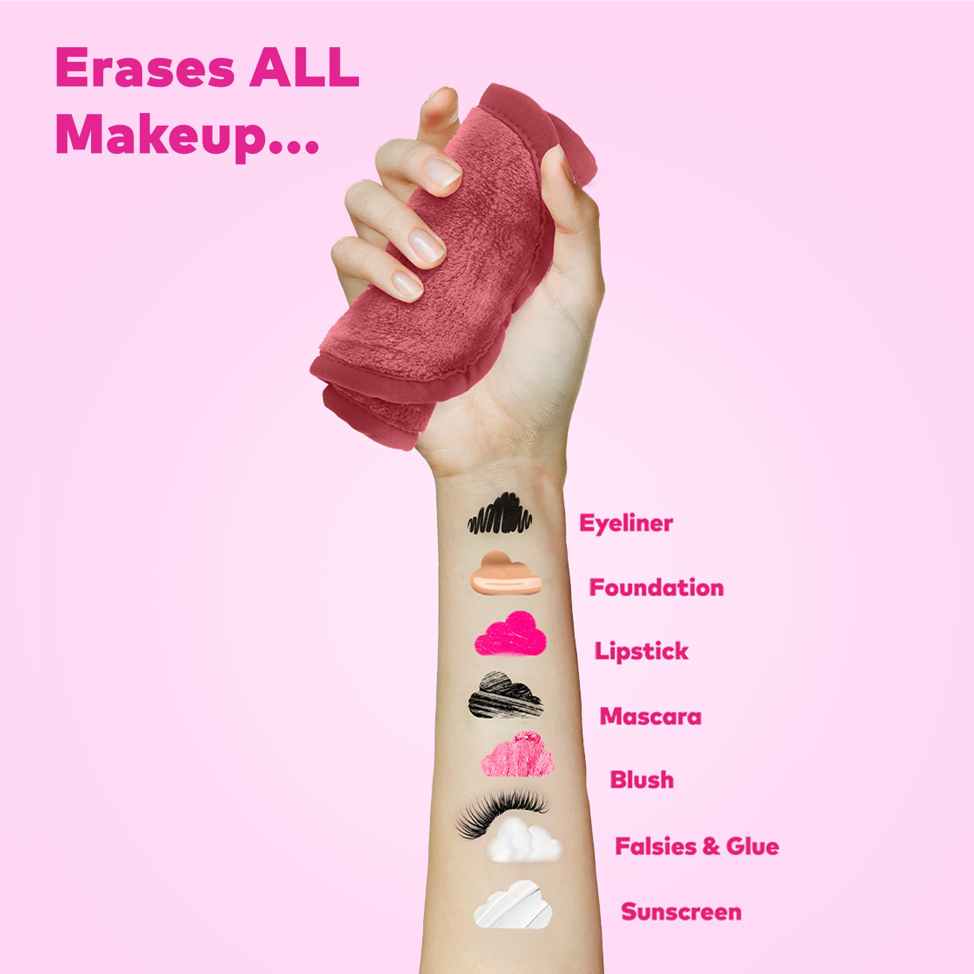 MakeUp Eraser fibers close-up demonstrates cloud-soft texture for gentle cleansing.
