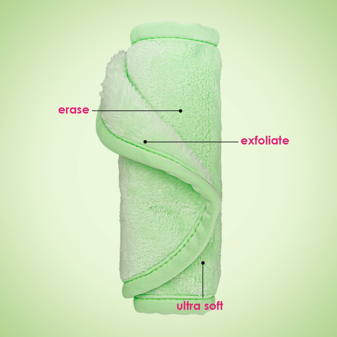 MakeUp Eraser Neon Green exfoliation side used for gentle skin exfoliation