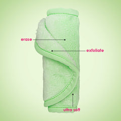 MakeUp Eraser Neon Green exfoliation side used for gentle skin exfoliation