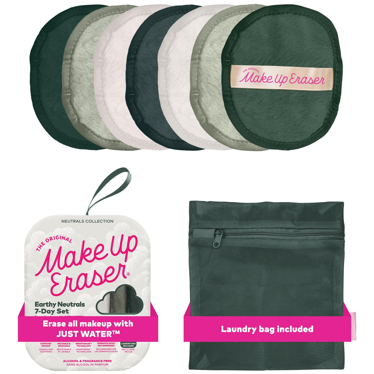 MakeUp Eraser original 7-day set packaging, eco-friendly and reusable.