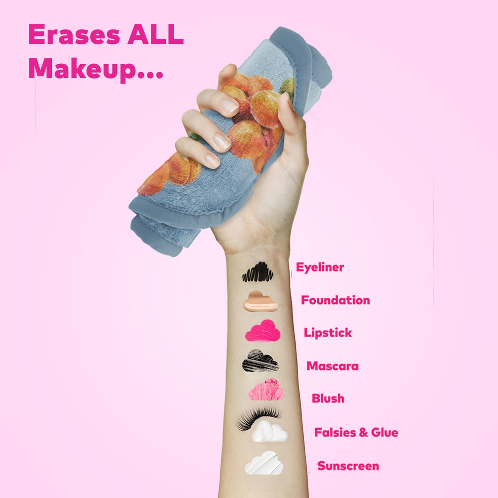 MakeUp Eraser PRO apricot washable care instructions panel indicates machine-washable durability