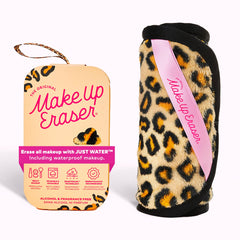 MakeUp Eraser PRO Leopard front view, reusable remover for water-based cleansing.