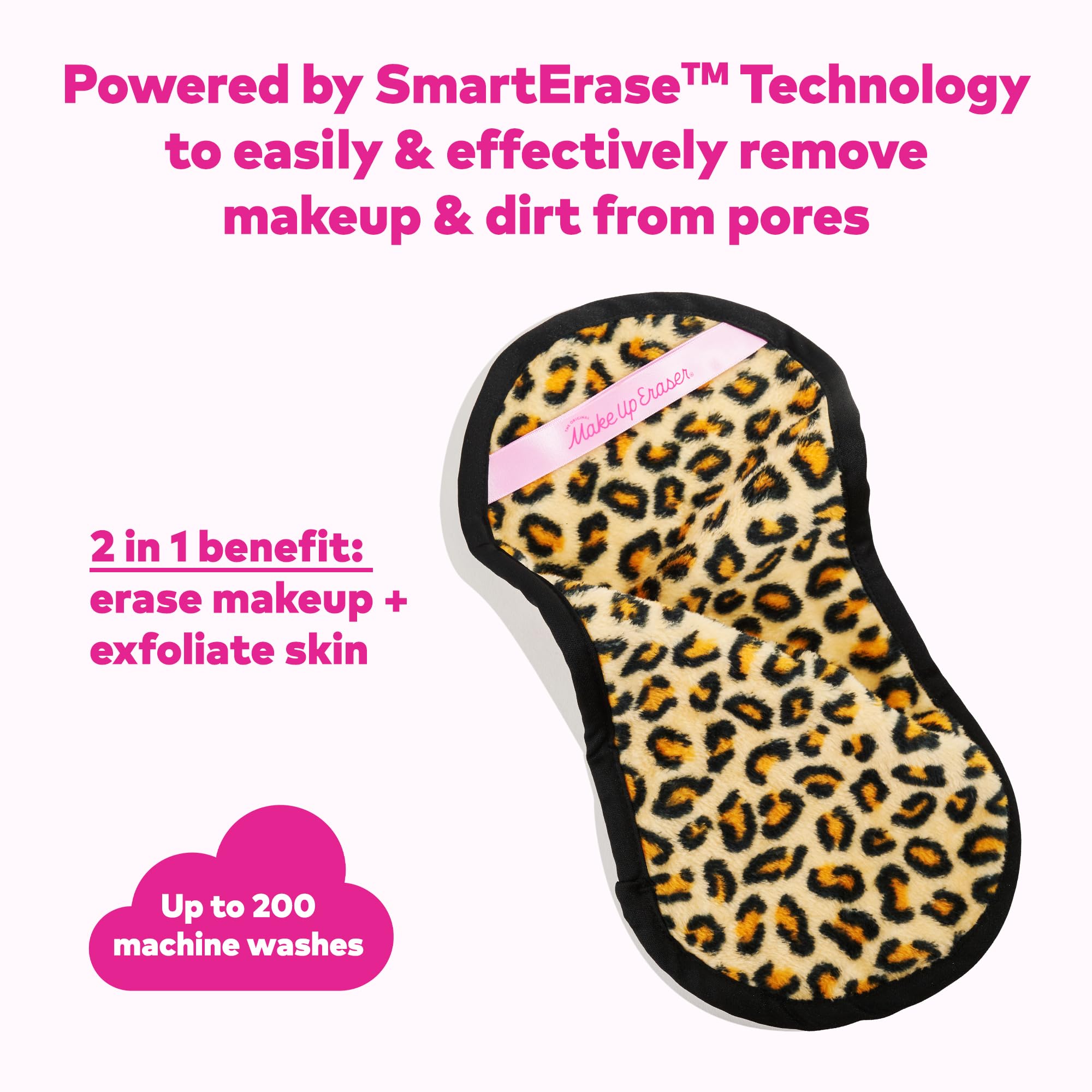 Wet-use demonstration showing water-only makeup removal on skin.
