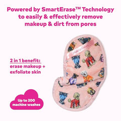 MakeUp Eraser PRO long-fiber side exfoliates for smoother skin