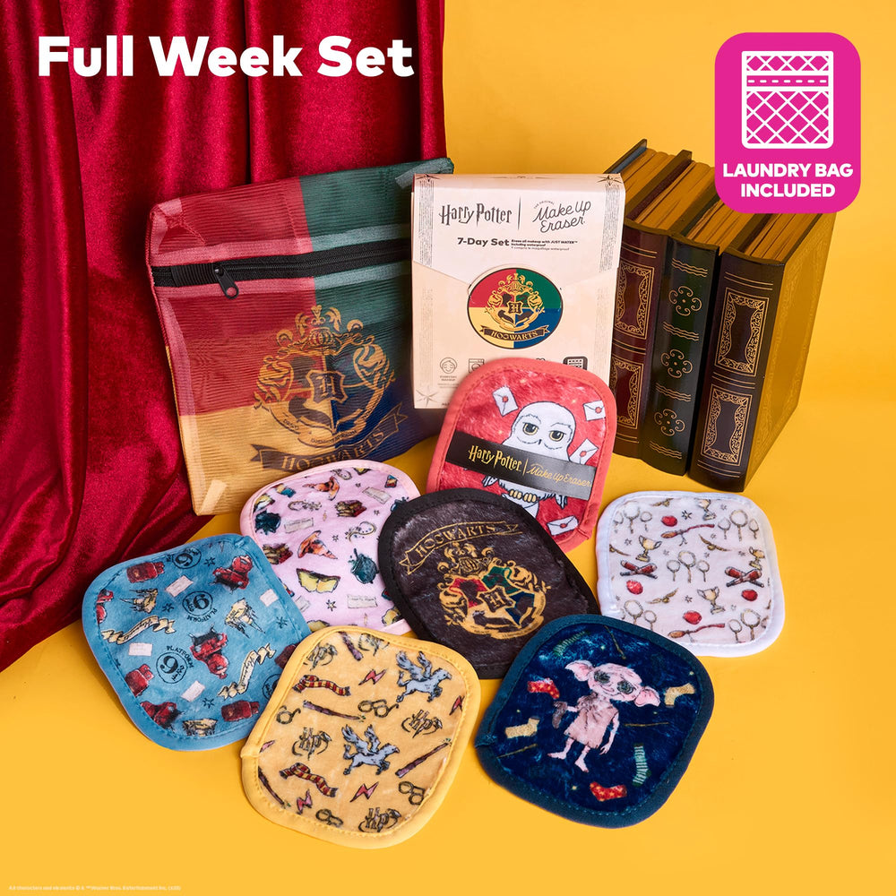 Seven reusable cloths ready for a weekly routine.