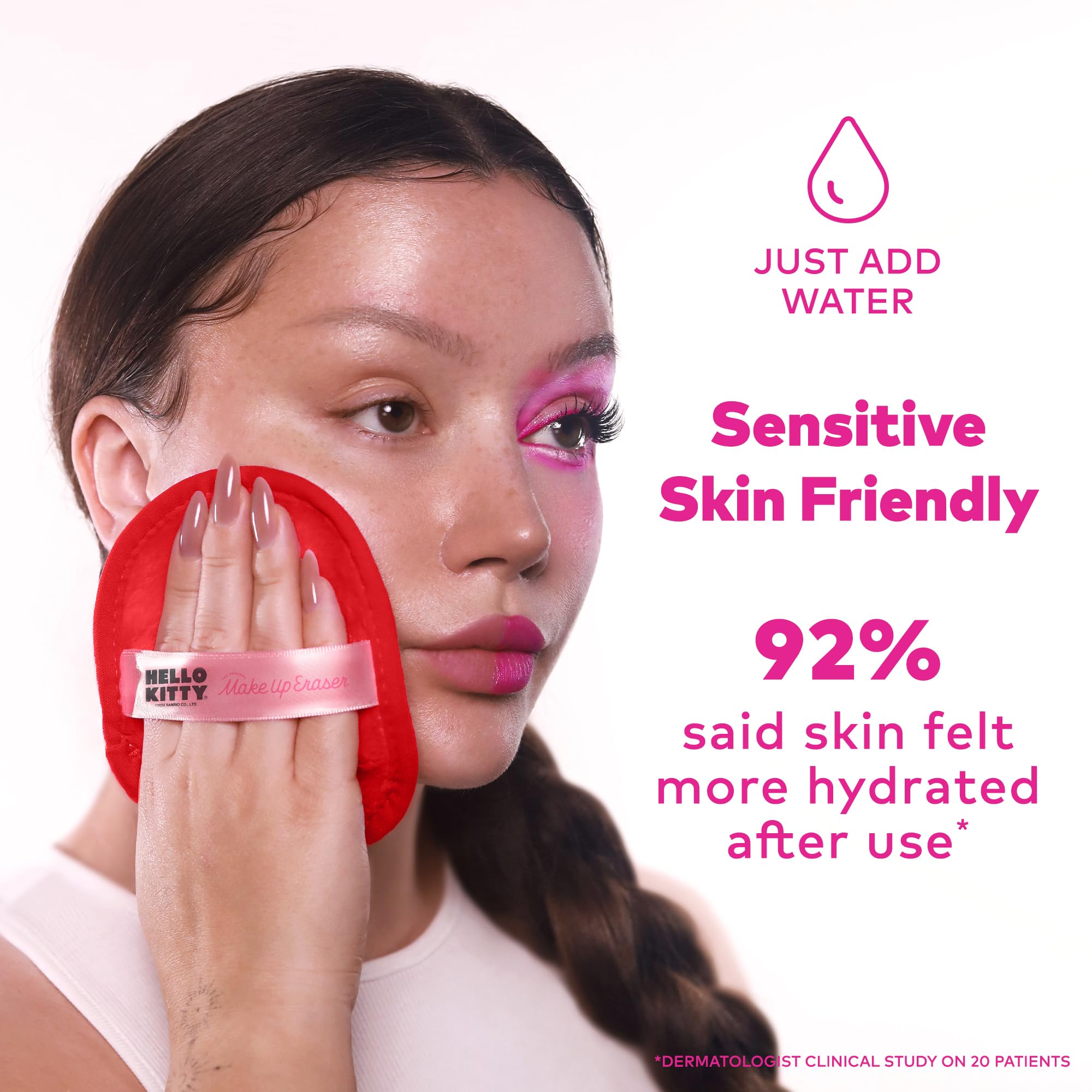 Reusable, machine-washable MakeUp Eraser fibers offer eco-friendly makeup removal.