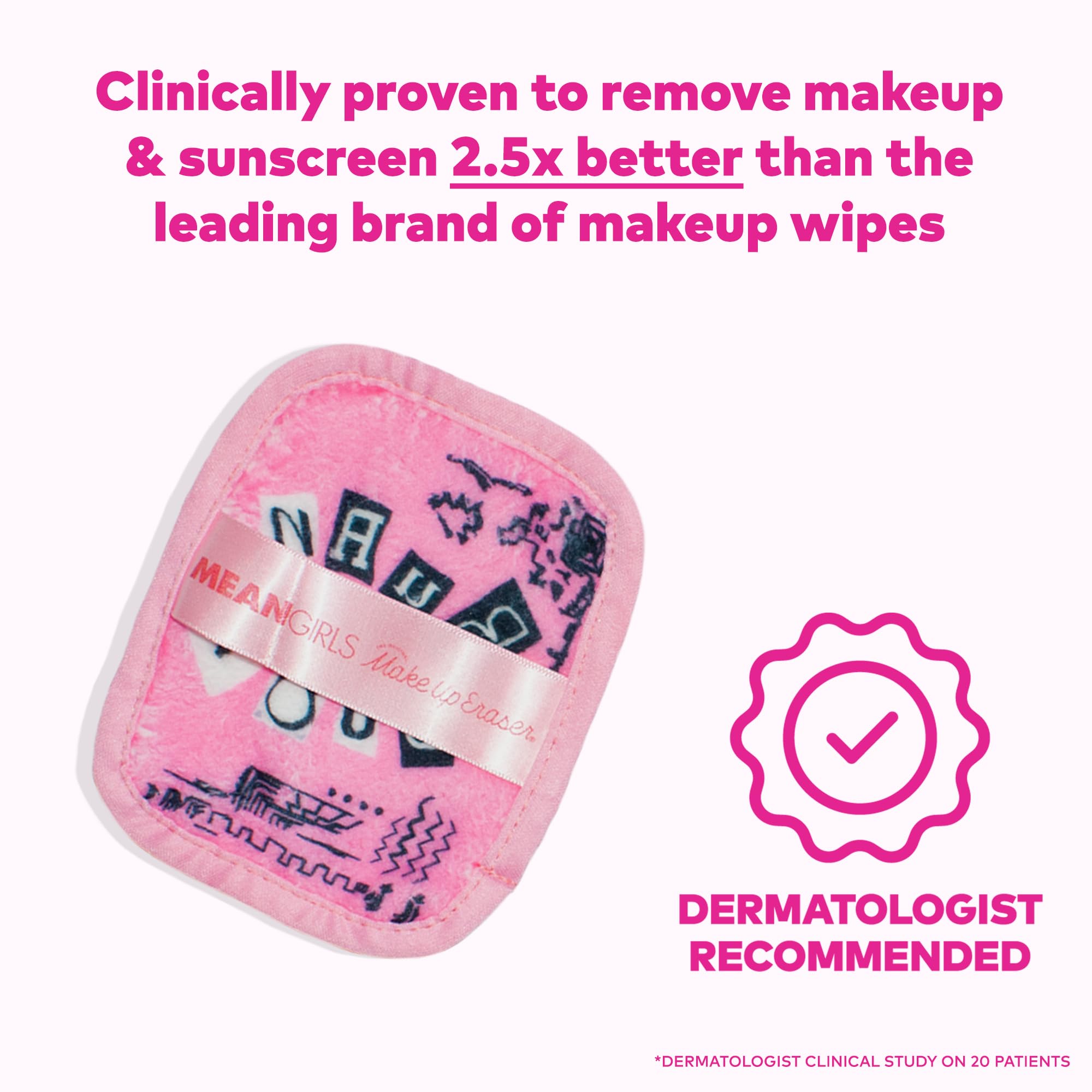 MakeUp Eraser water-activation fibers demonstrating easy makeup removal with water.