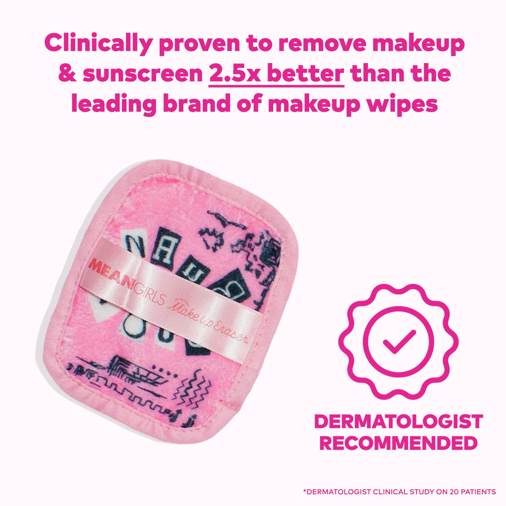 MakeUp Eraser water-activation fibers demonstrating easy makeup removal with water.