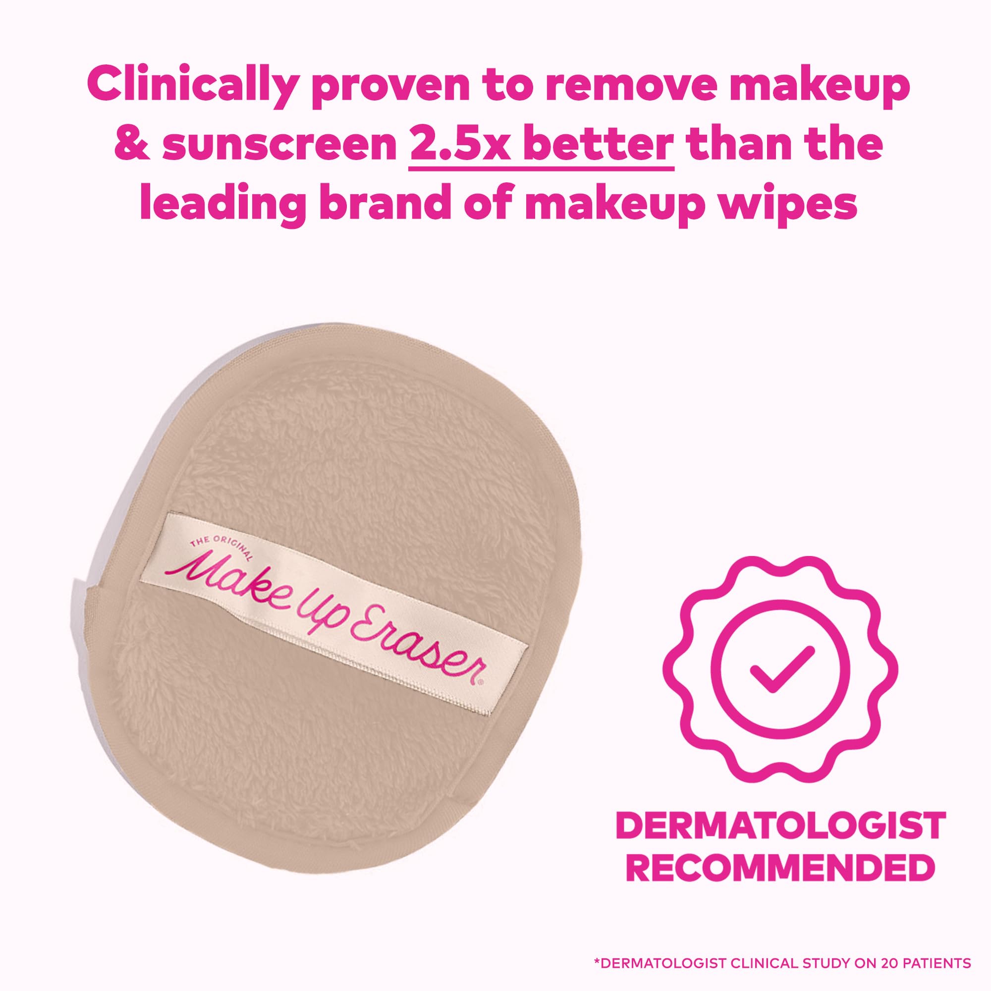 MakeUp Eraser water removal action shows lifting makeup with just warm water.