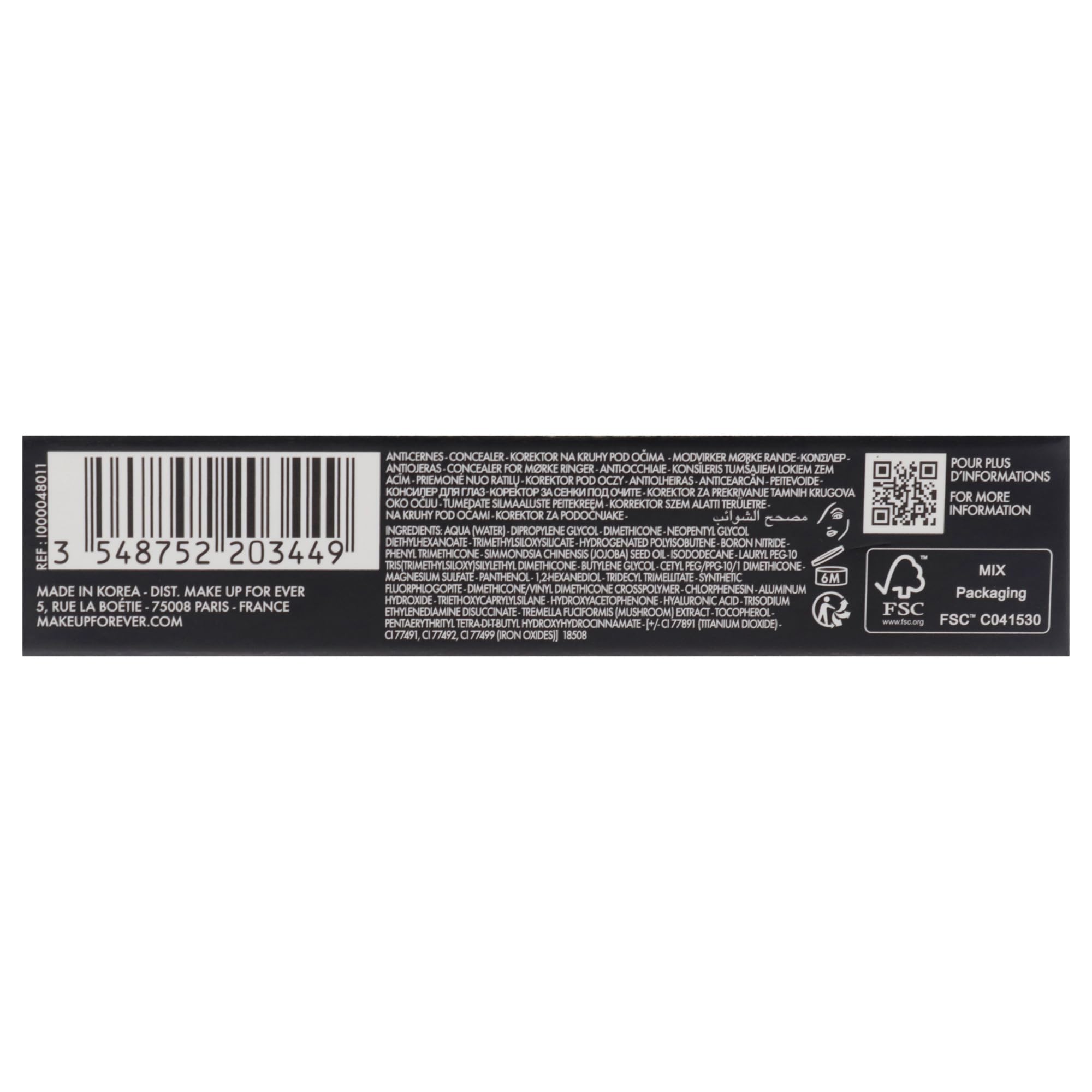 Make Up For Ever HD Skin Concealer seven shades supports diverse skin tones.
