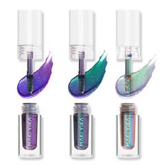 MAKI YIKA 3Pc glitter eyeshadow bottle with holographic sparkle and color shift