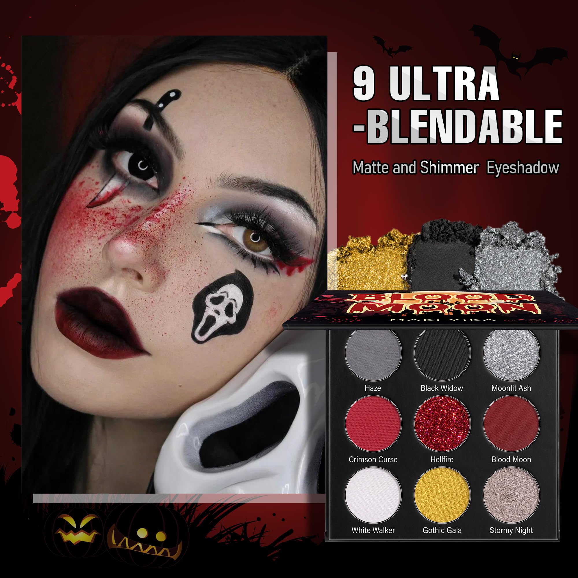 MAKI YIKA palette open showing colors for smoky or gothic looks.