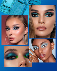 MAKI YIKA blue eyeshadow palette glitter finishes create party-ready drama