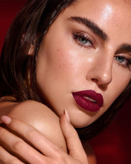 MAKI YIKA Burgundy Lipstick packaging box highlighting cruelty-free branding.