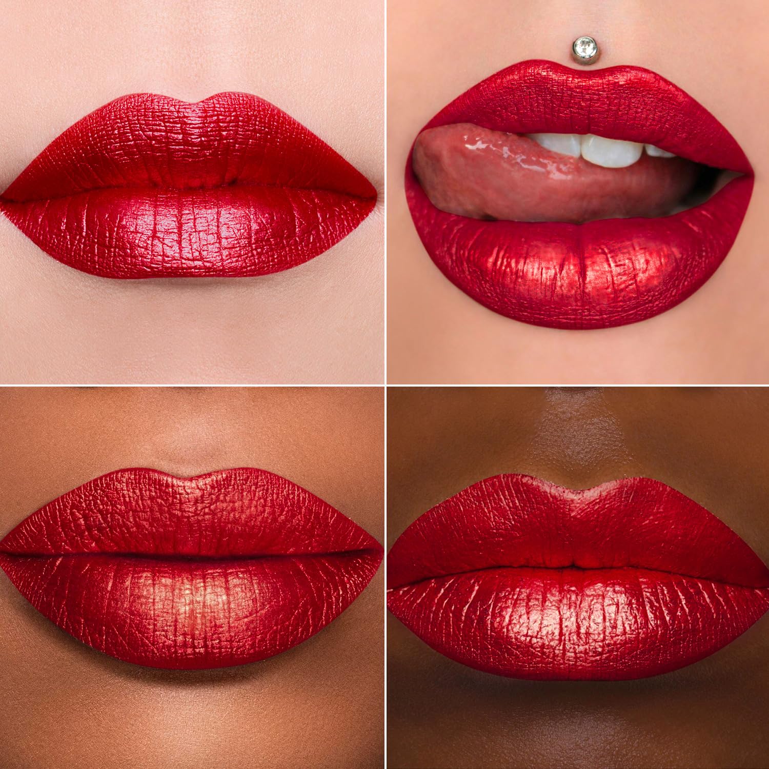 MAKI YIKA Crushed Ruby lip swatch reveals vibrant metallic finish