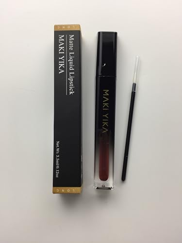 MAKI YIKA Dark Brown Lipstick tube close-up with sleek design