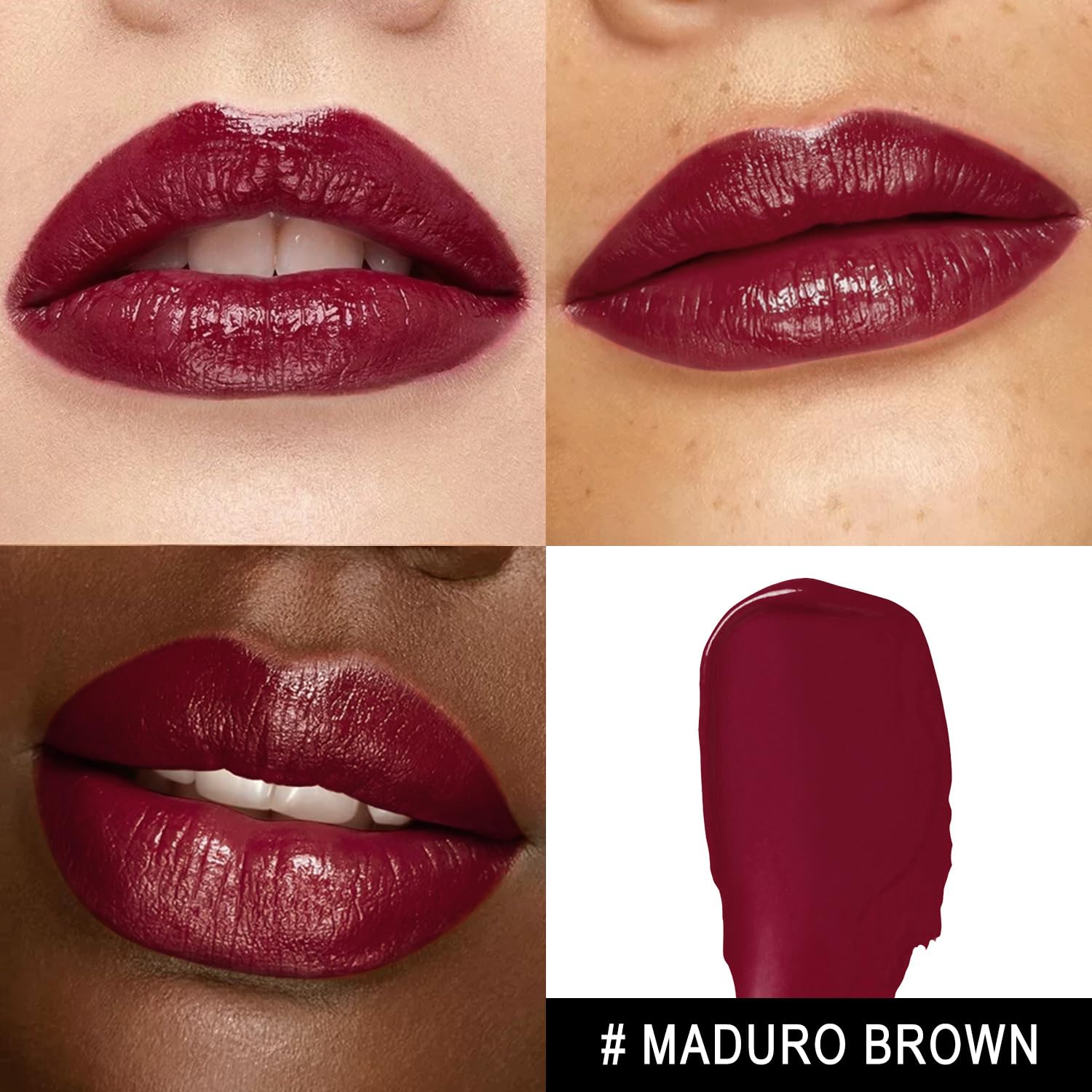 MAKI YIKA dark burgundy swatch showing rich color payoff.