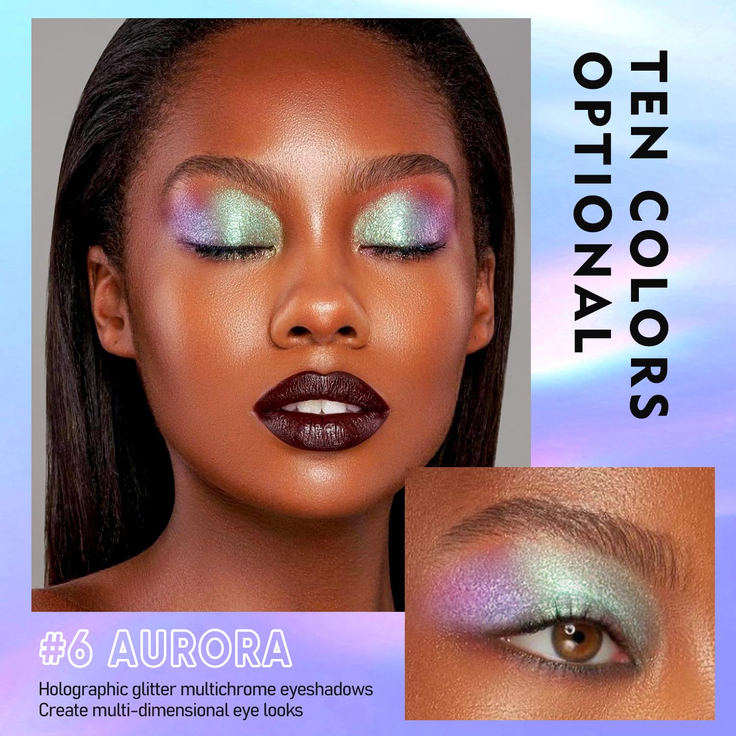 Maki Yika vegan, cruelty-free glitter shadow suitable for sensitive skin.