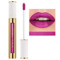 Maki Yika hot pink lipstick tube with metallic finish for all-day glow