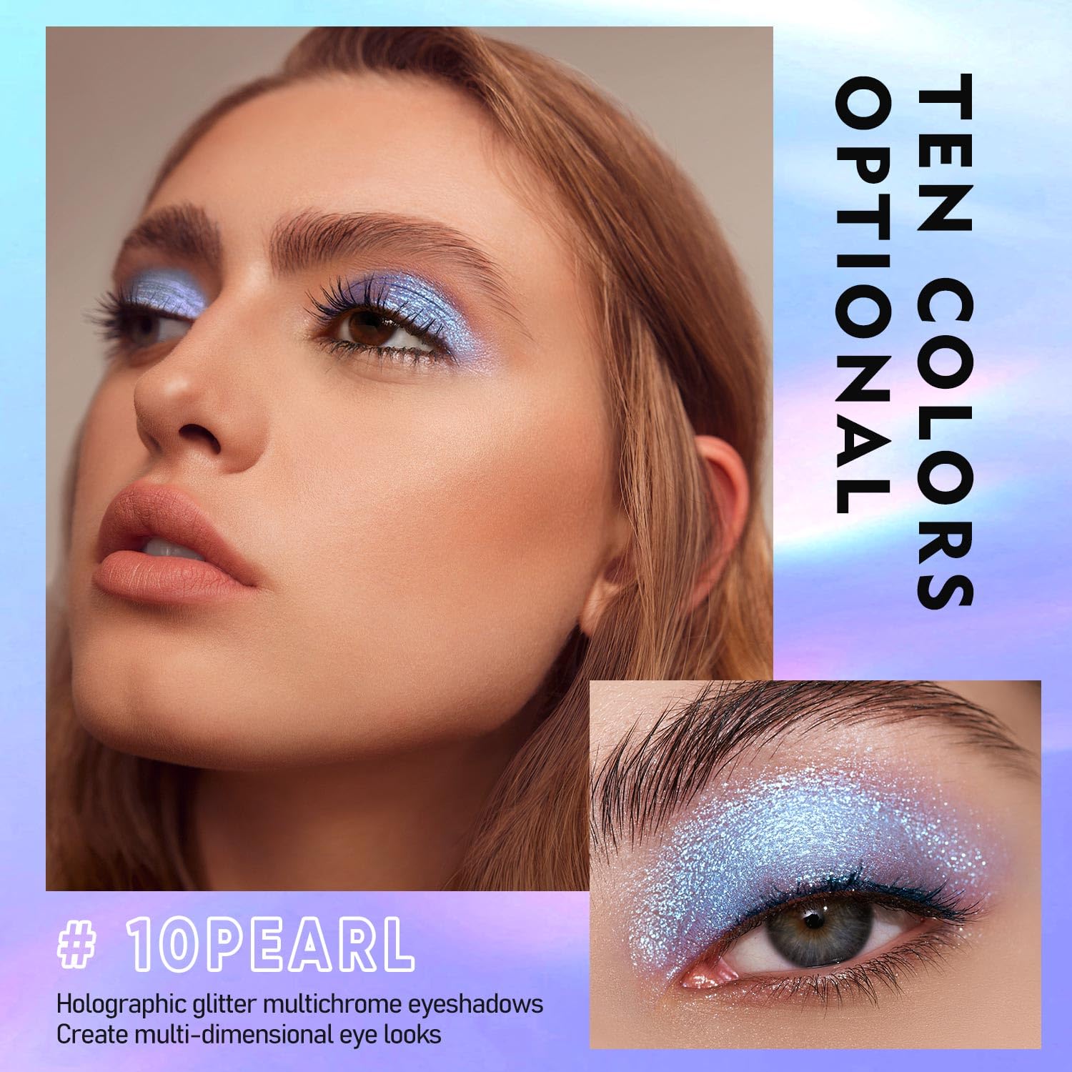 MAKI YIKA holographic eye shadow catches light with dynamic sparkle