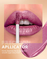 MAKI YIKA lipstick on lips with shiny, even coverage