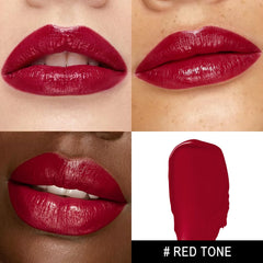 MAKI YIKA swatch on arm reveals deep burgundy with glossy hydration